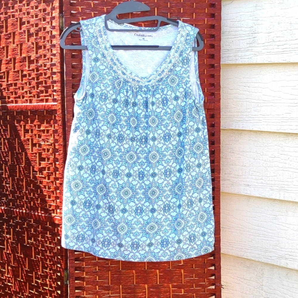 Summer tank  cotton pretty sun print on it